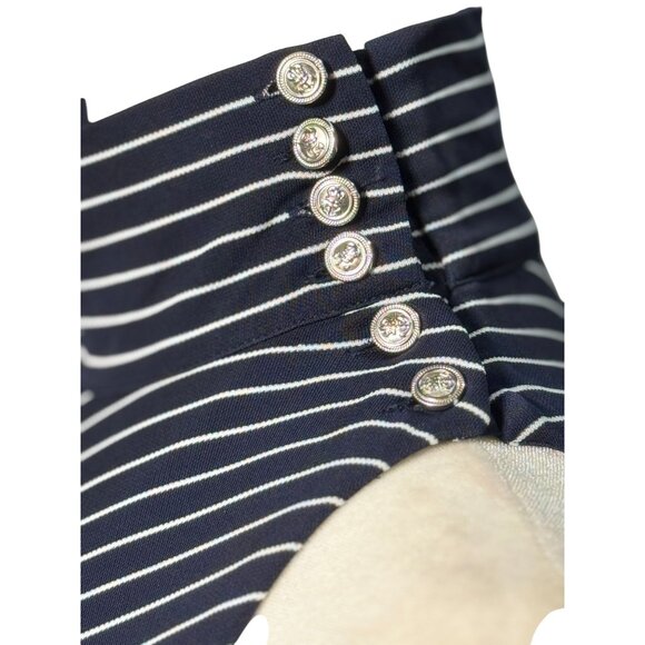 Lauren Ralph Lauren Mock Neck Blue White Striped Dress Sleeveless Women Size 2P - Picture 3 of 12